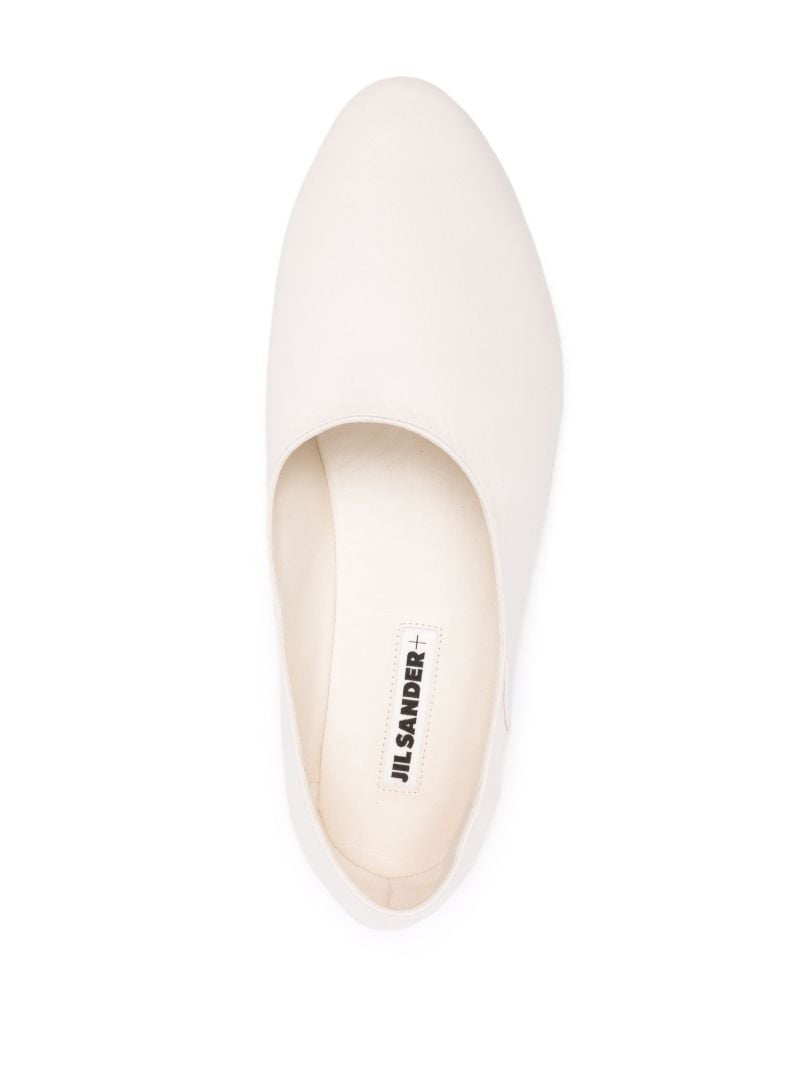 Neutral Leather Ballet Pumps