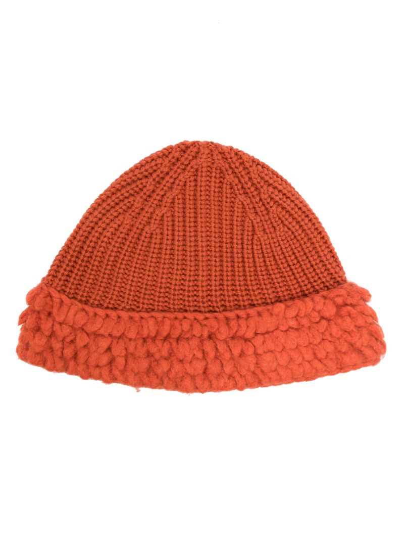 X Salehe Bembury Orange Ribbed-knit Beanie Hat