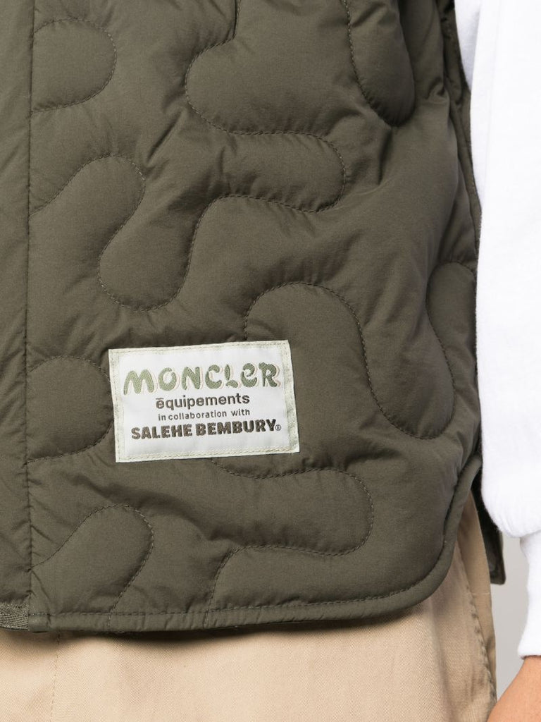X Salehe Bembury Green Quilted Shirt Jacket