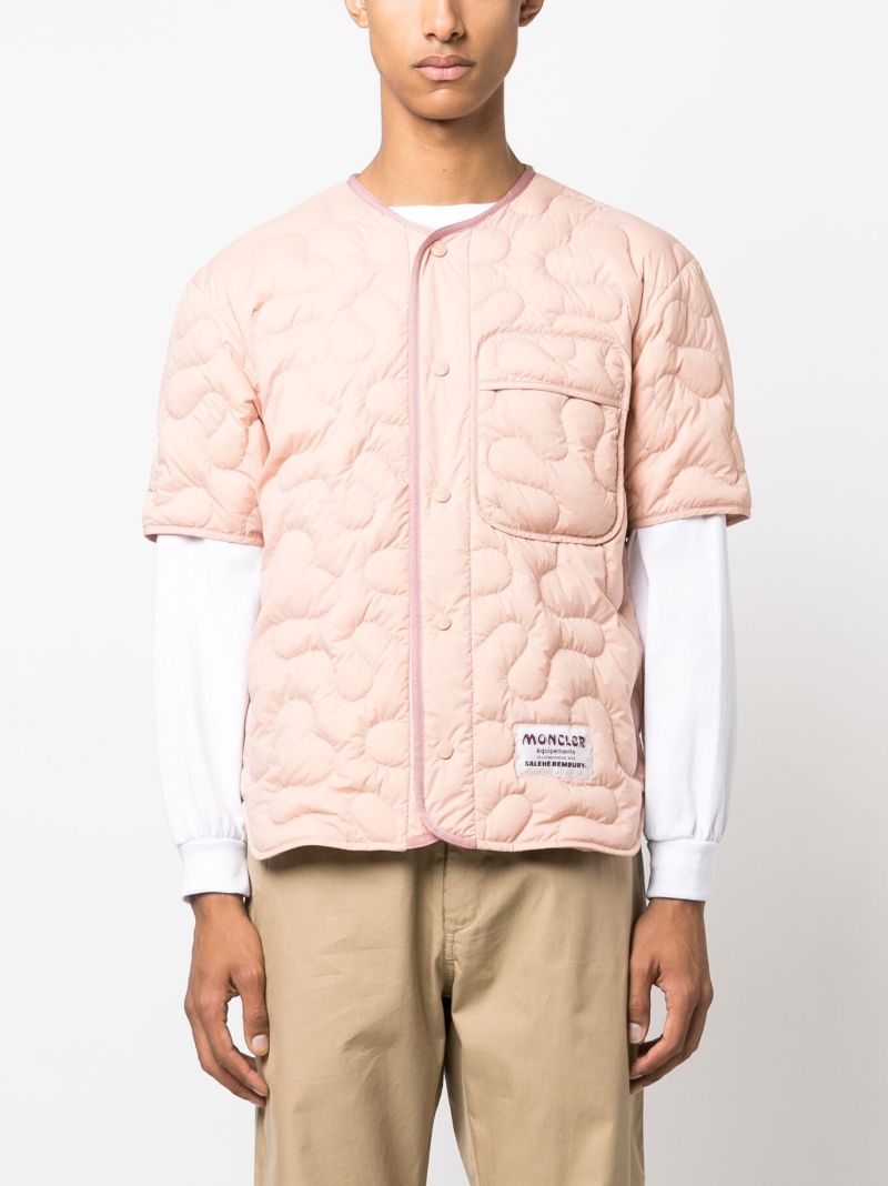 X Salehe Bembury Pink Quilted Shirt Jacket