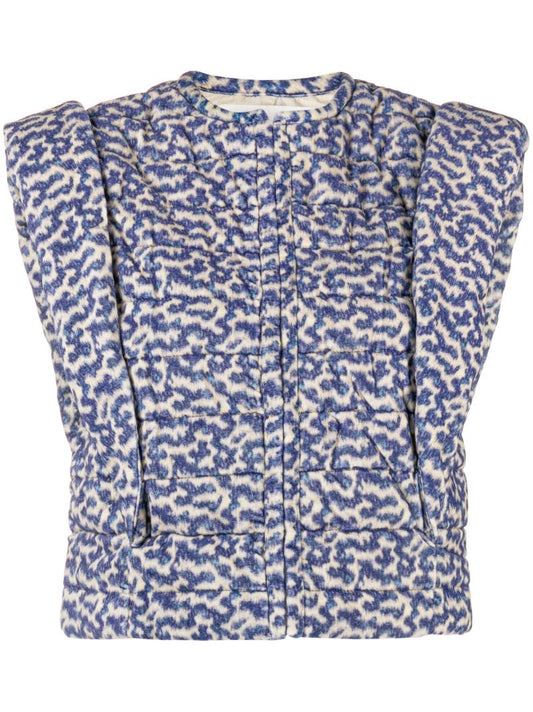 Blue Aziela Quilted Padded Gilet