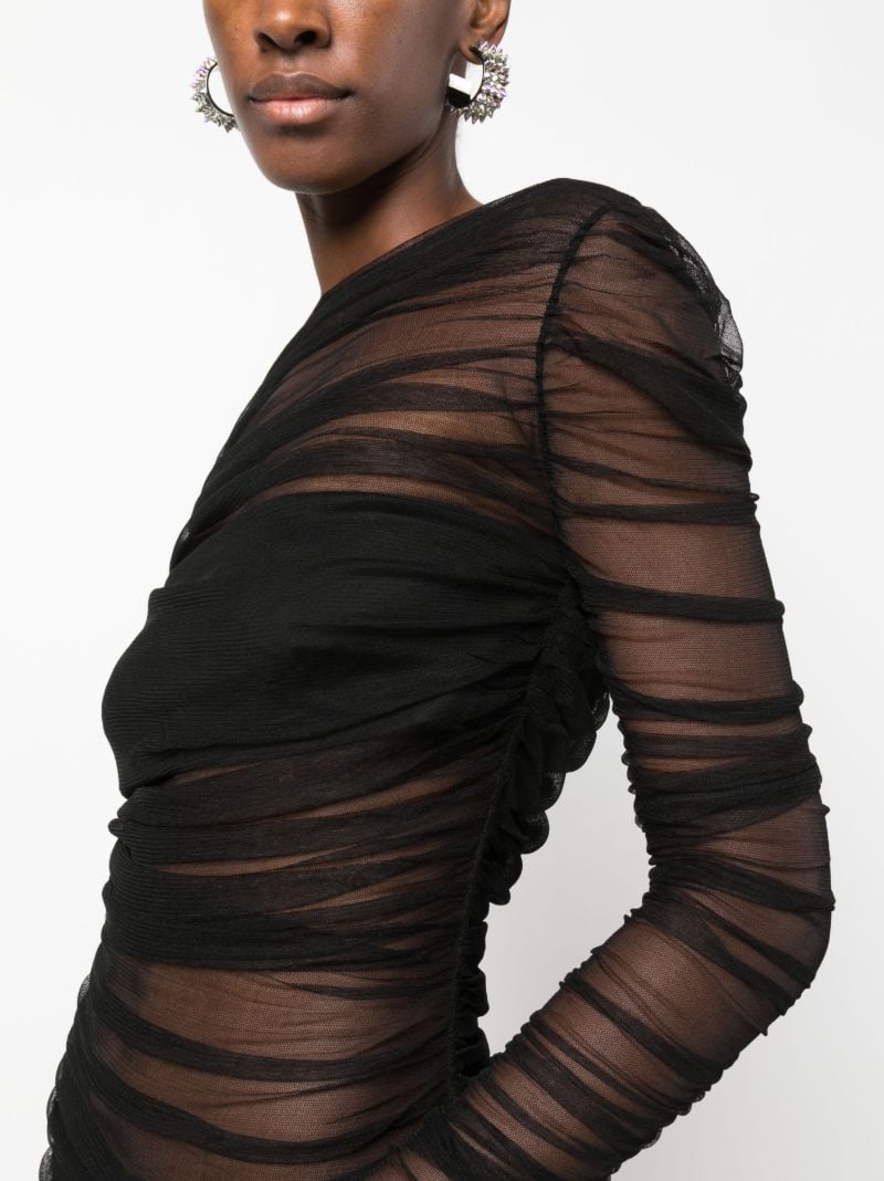 Black Semblance Tulle-overlay Mini Dress