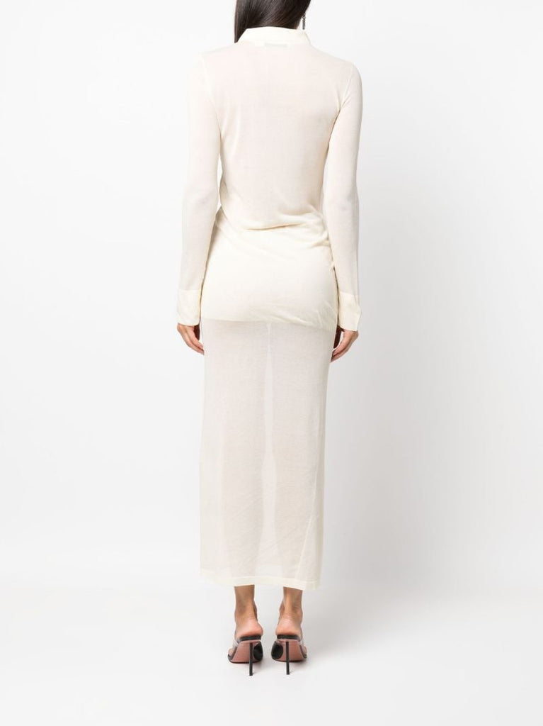 Neutral Kaviro Draped Polo Dress