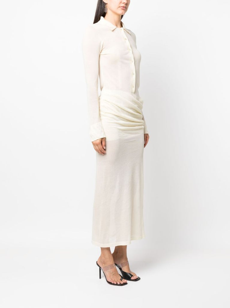 Neutral Kaviro Draped Polo Dress