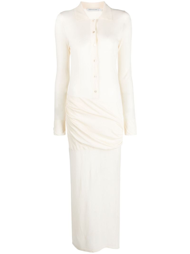 Neutral Kaviro Draped Polo Dress