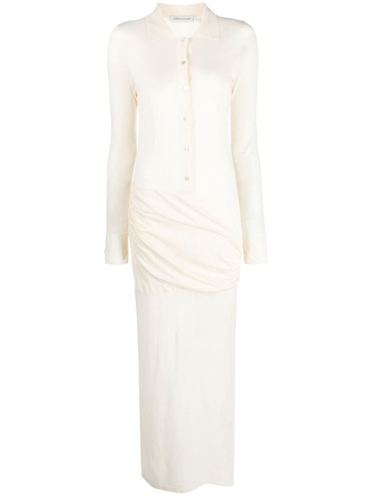Neutral Kaviro Draped Polo Dress