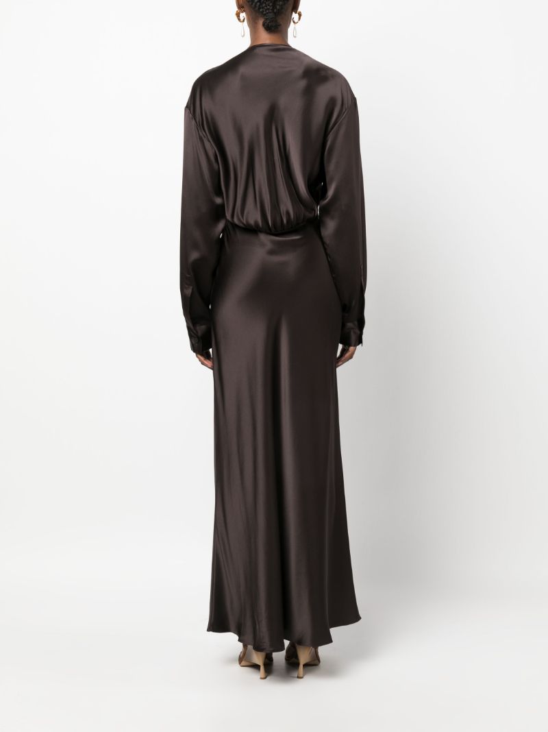 Brown Triquetra Silk Maxi Dress