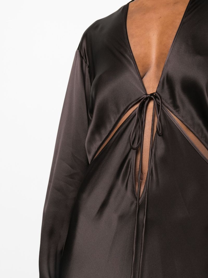 Brown Triquetra Silk Maxi Dress