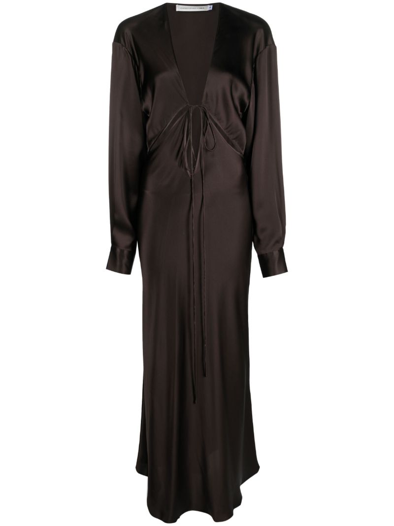 Brown Triquetra Silk Maxi Dress