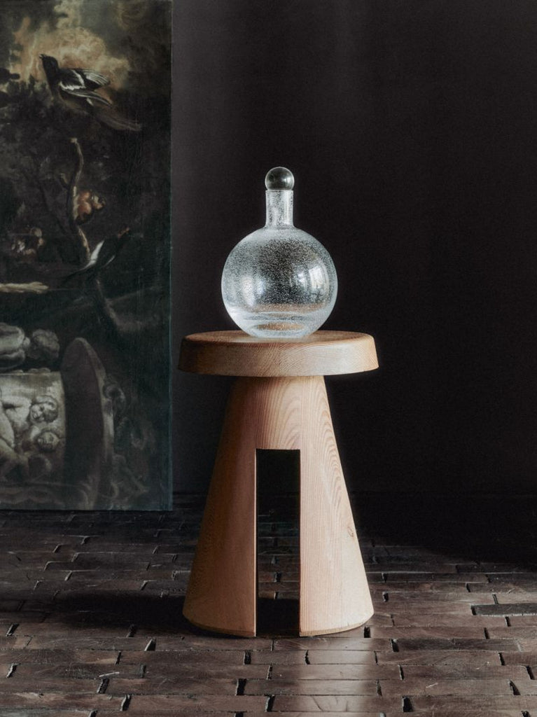 White Bubble Glass Carafe