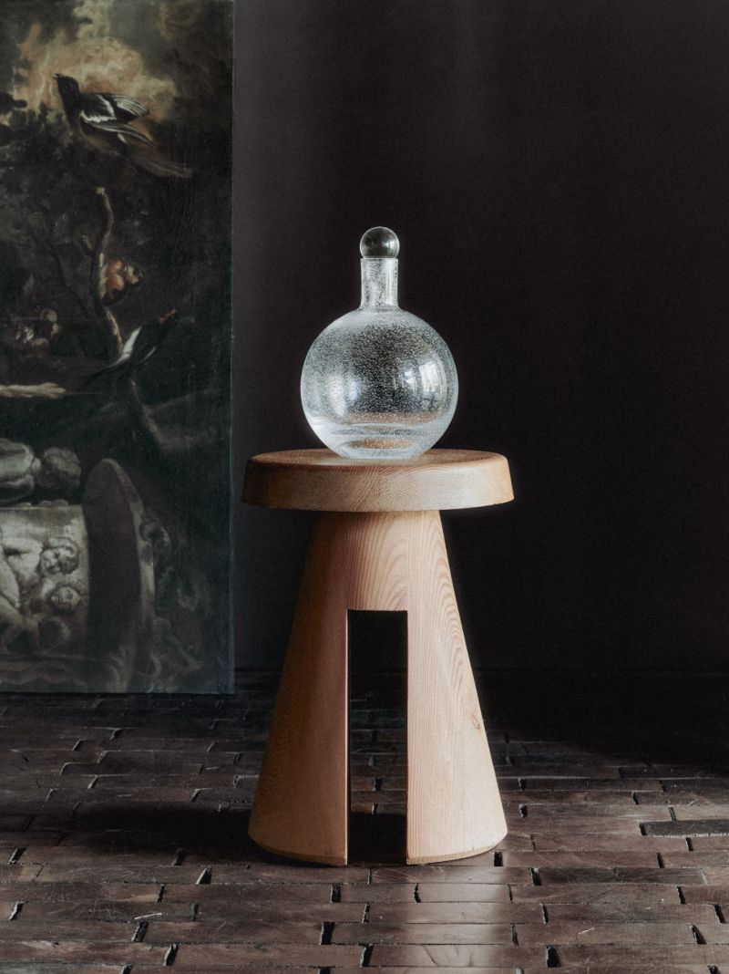 White Bubble Glass Carafe