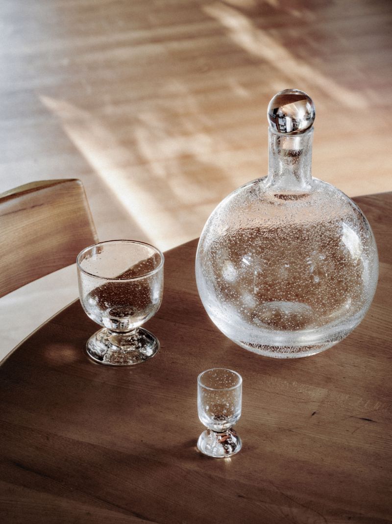 White Bubble Glass Carafe