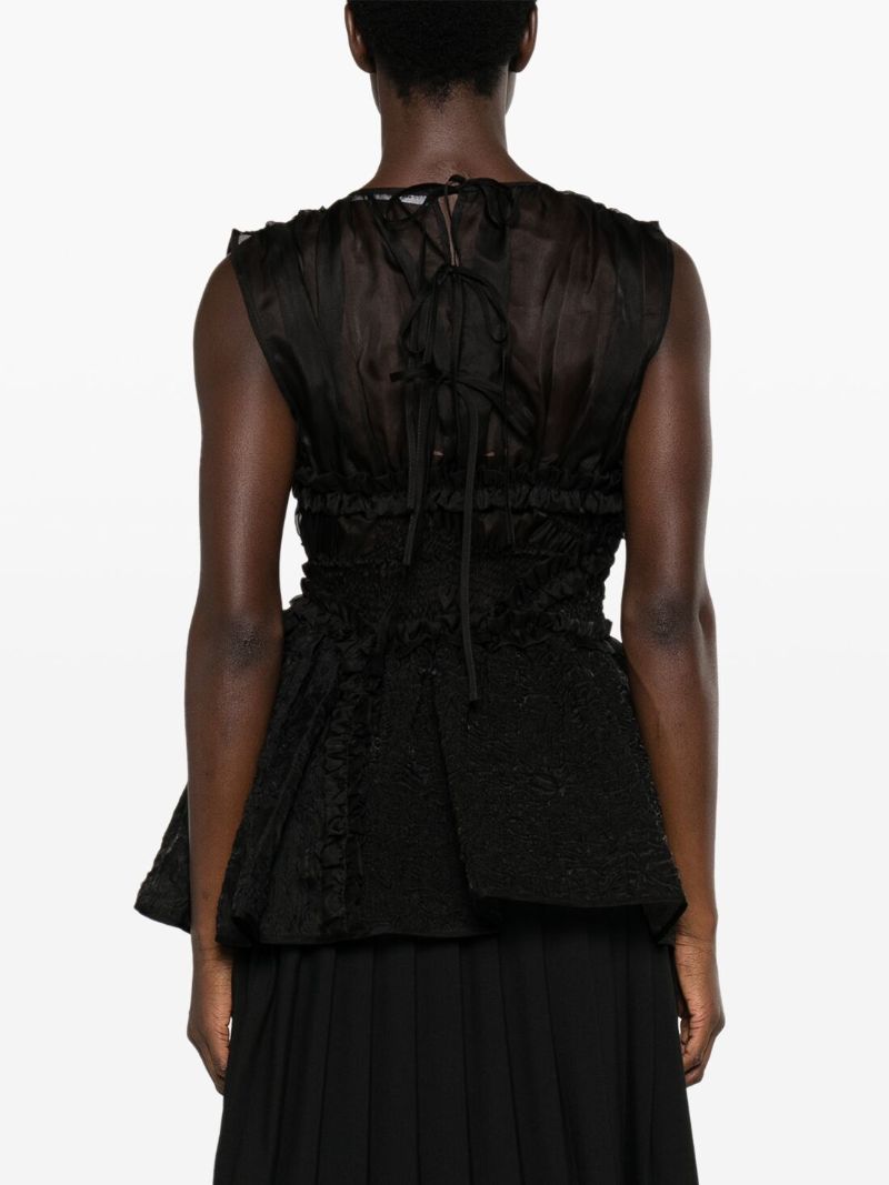 Black Ubelle Ruffled Top