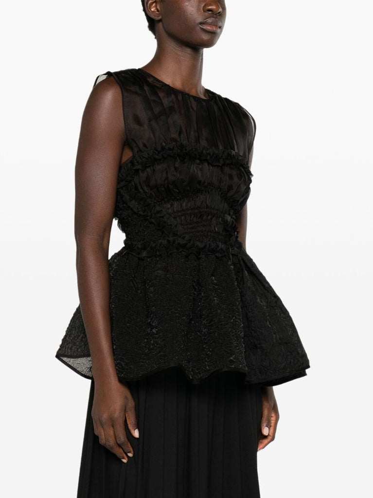 Black Ubelle Ruffled Top