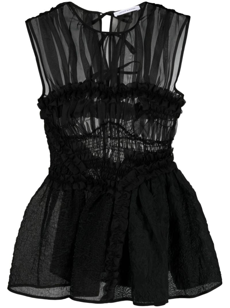Black Ubelle Ruffled Top