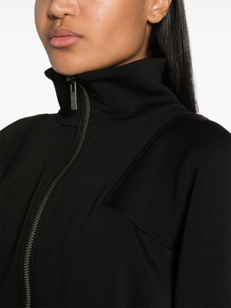 Black Tabora Cropped Bomber Jacket