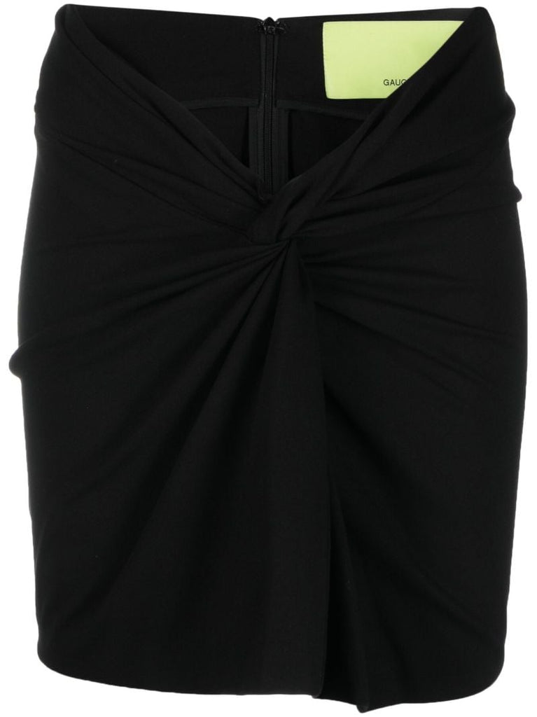 Black Barina Knot-detail Mini Skirt