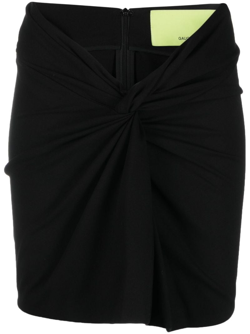 Black Barina Knot-detail Mini Skirt