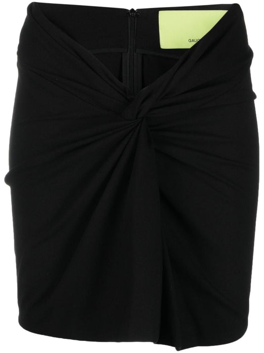 Black Barina Knot-detail Mini Skirt