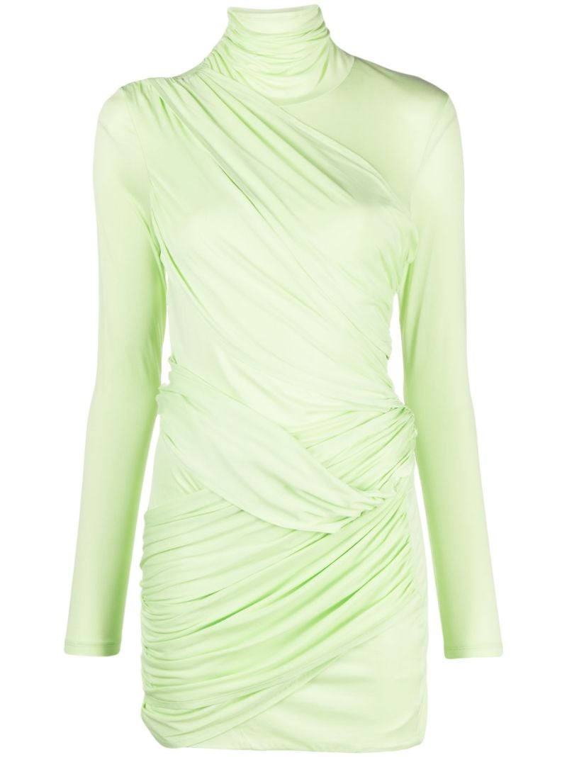Green Kores Draped-panel Mini Dress
