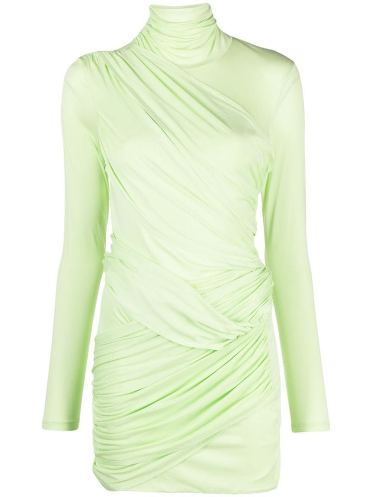 Green Kores Draped-panel Mini Dress
