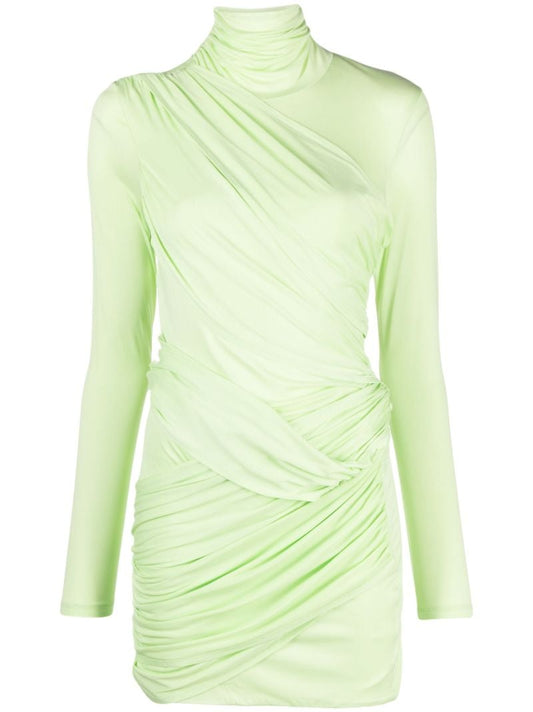 Green Kores Draped-panel Mini Dress