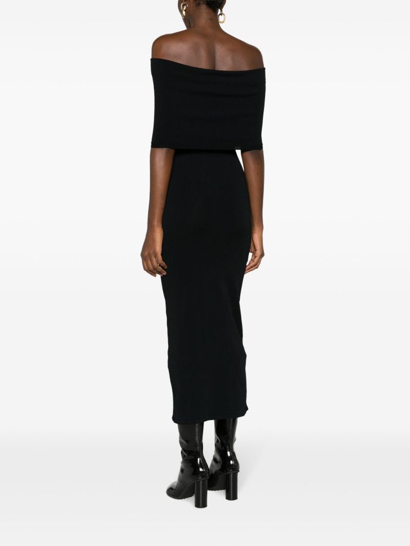 Black Off-the-shoulder Midi Dress