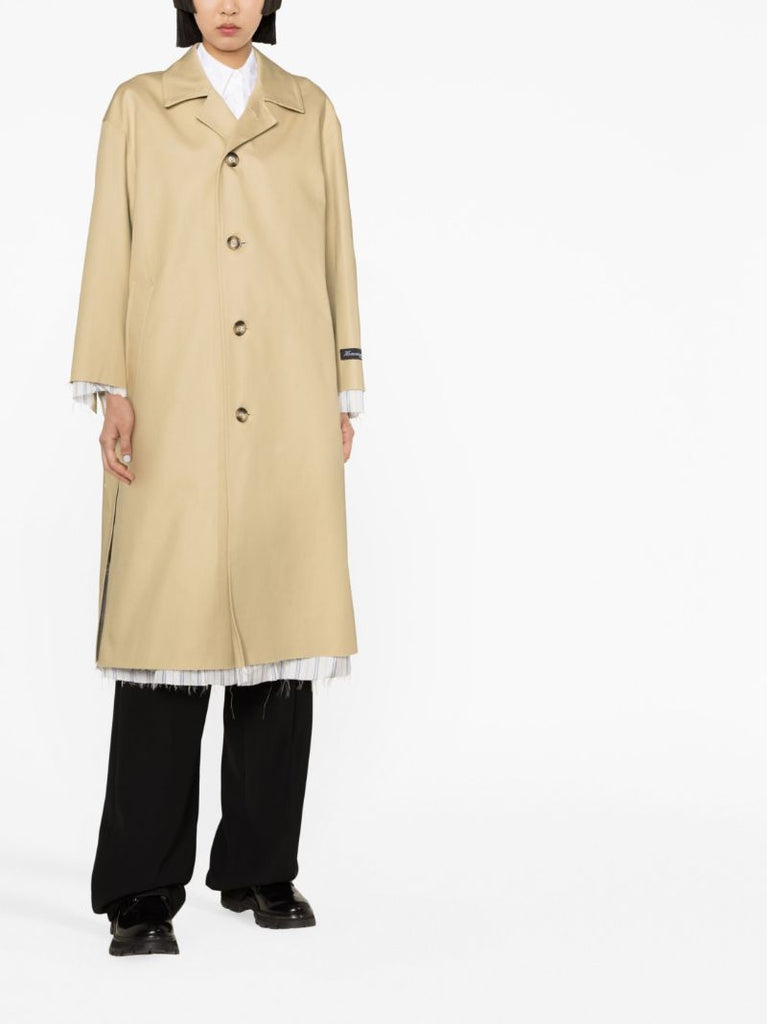 Neutral Single-breasted Trench Coat