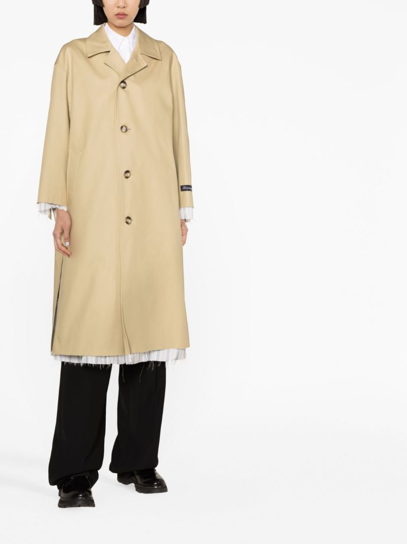 Neutral Single-breasted Trench Coat