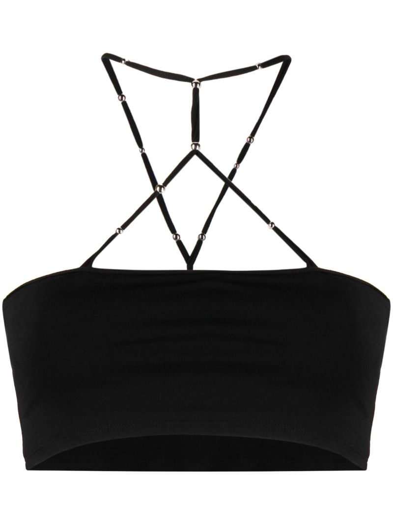 Black Beaded Crop Top