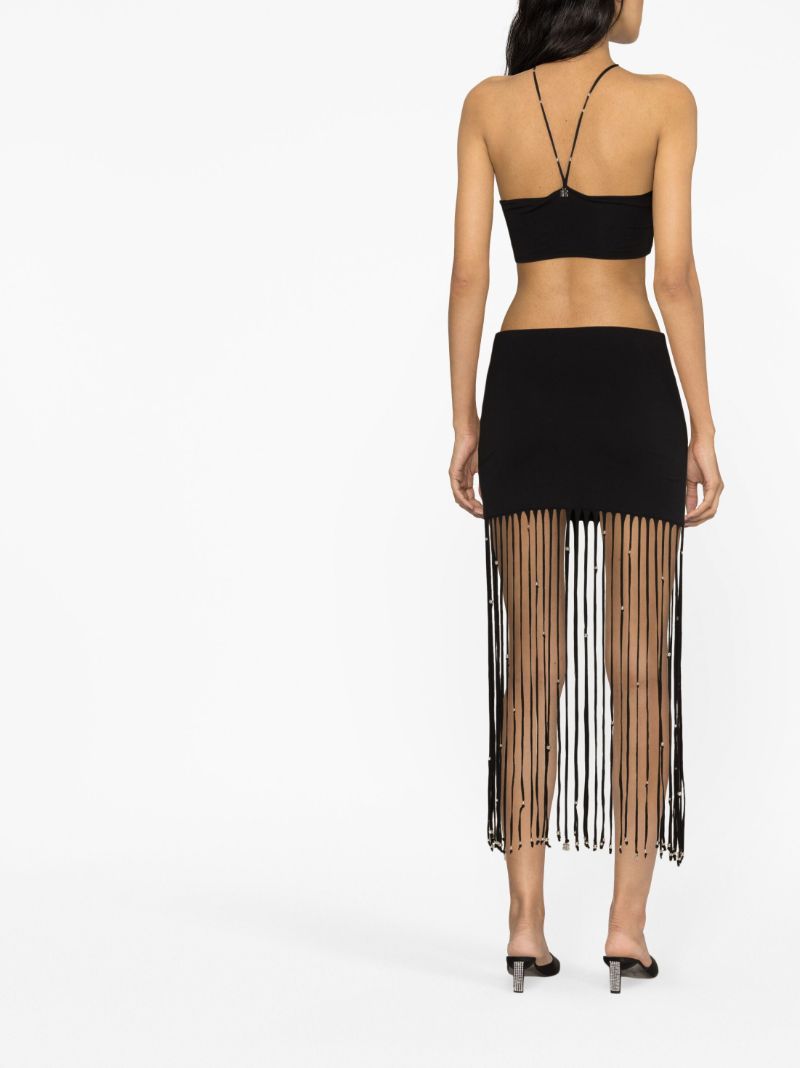 Black Beaded Crop Top