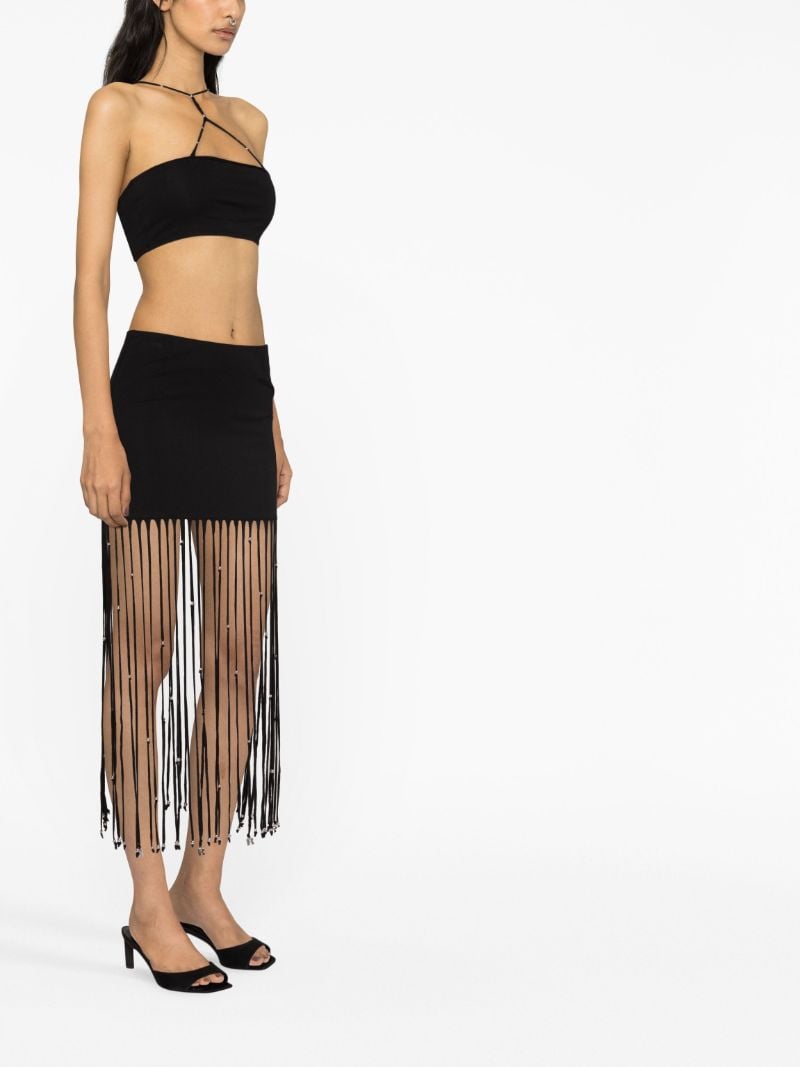 Black Beaded Crop Top