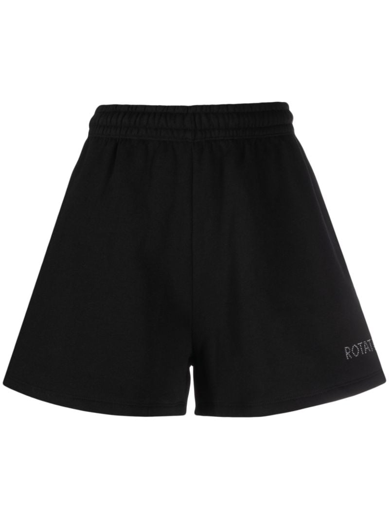 Black Logo Embellished Track Shorts
