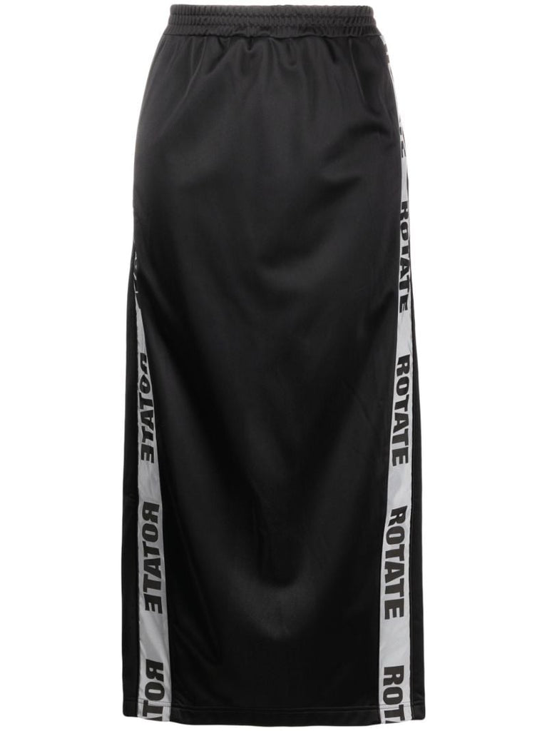 Black Logo-tape Maxi Skirt