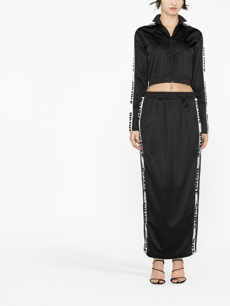 Black Logo-tape Maxi Skirt