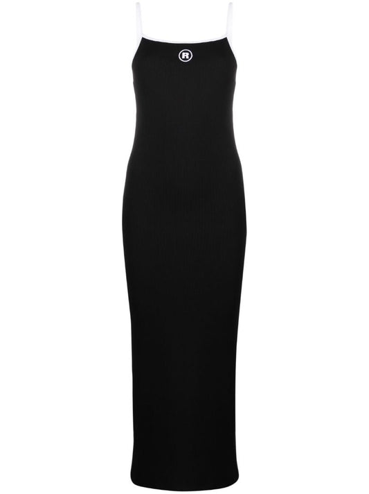 Black Logo Embroidered Maxi Dress