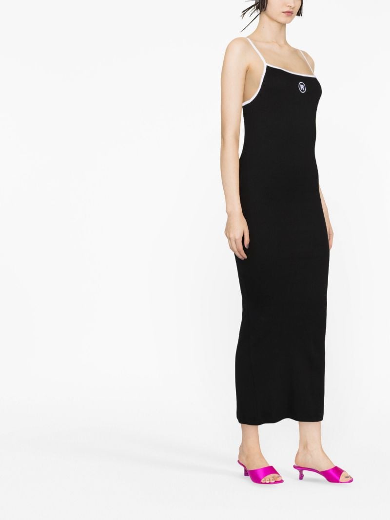 Black Logo Embroidered Maxi Dress