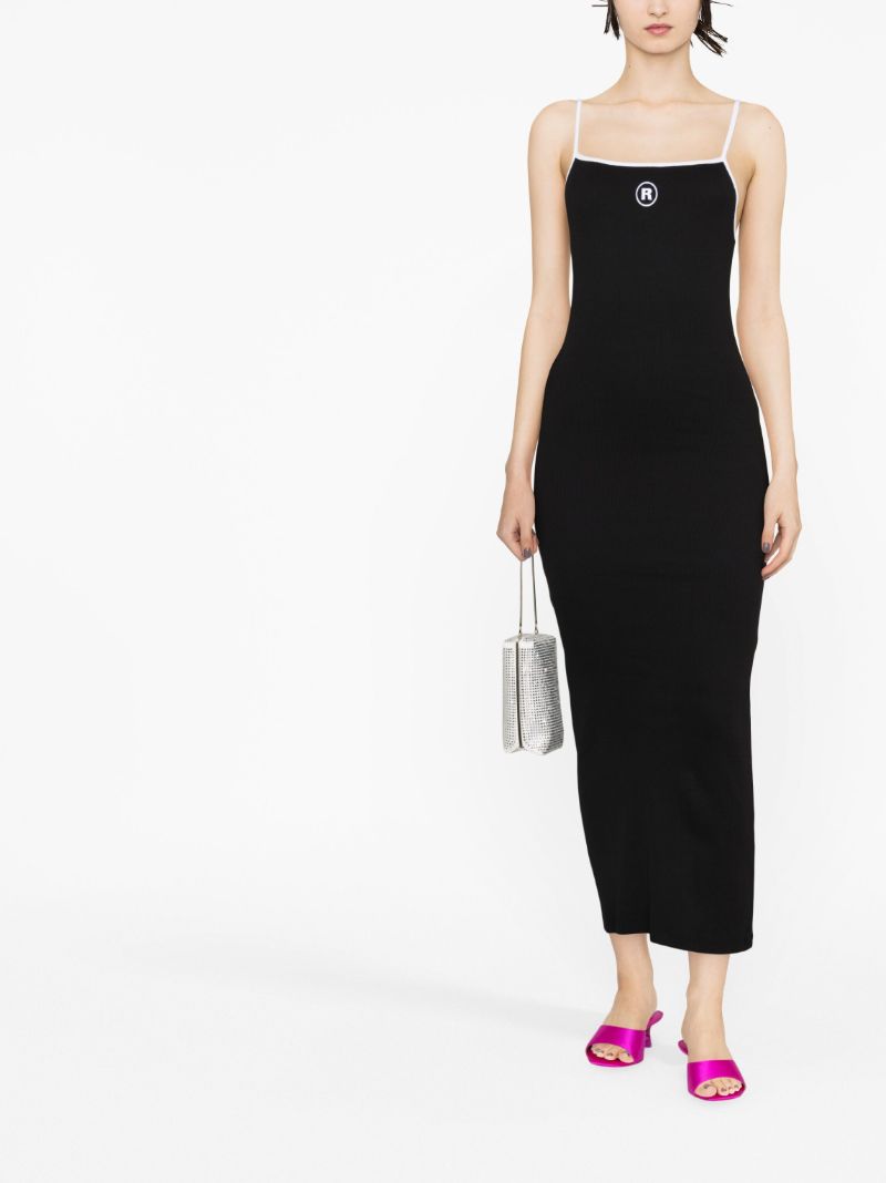 Black Logo Embroidered Maxi Dress