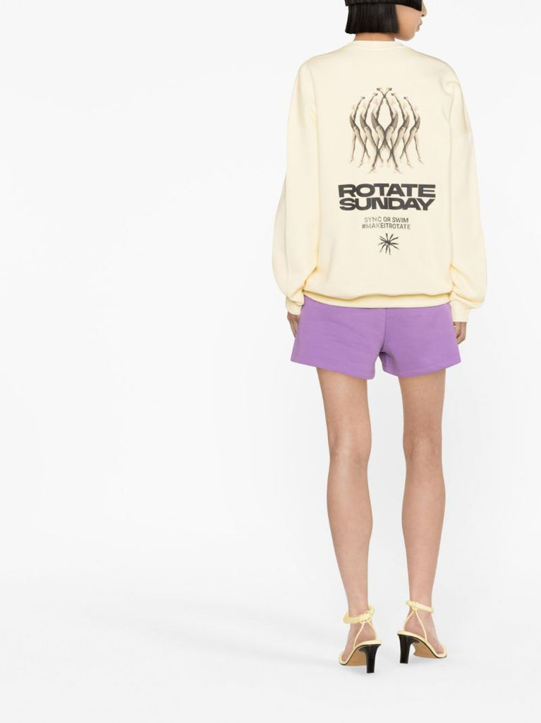 Yellow Logo Print Organic Cotton Sweatshirt