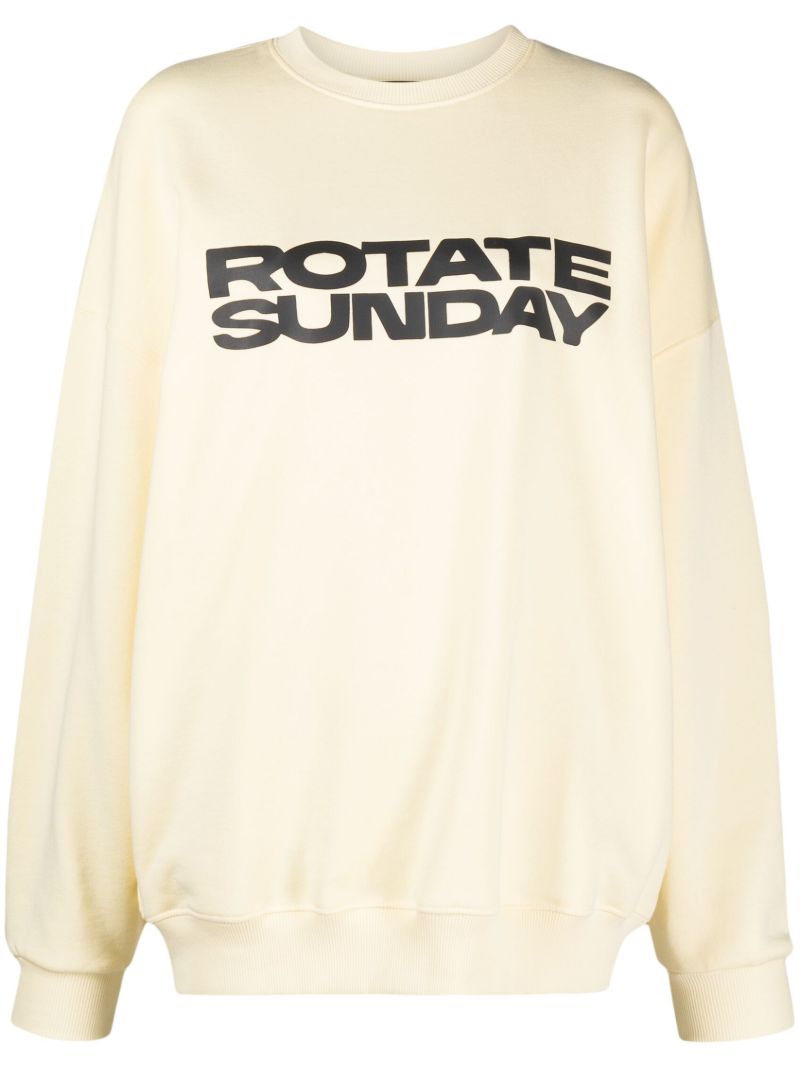 Yellow Logo Print Organic Cotton Sweatshirt