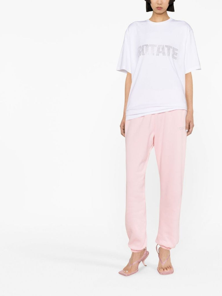 White Logo Embellished T-shirt