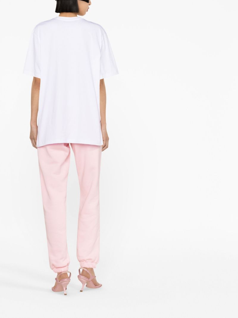 White Logo Embellished T-shirt