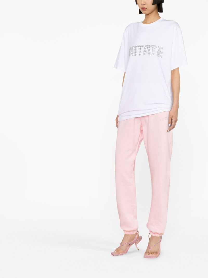 White Logo Embellished T-shirt