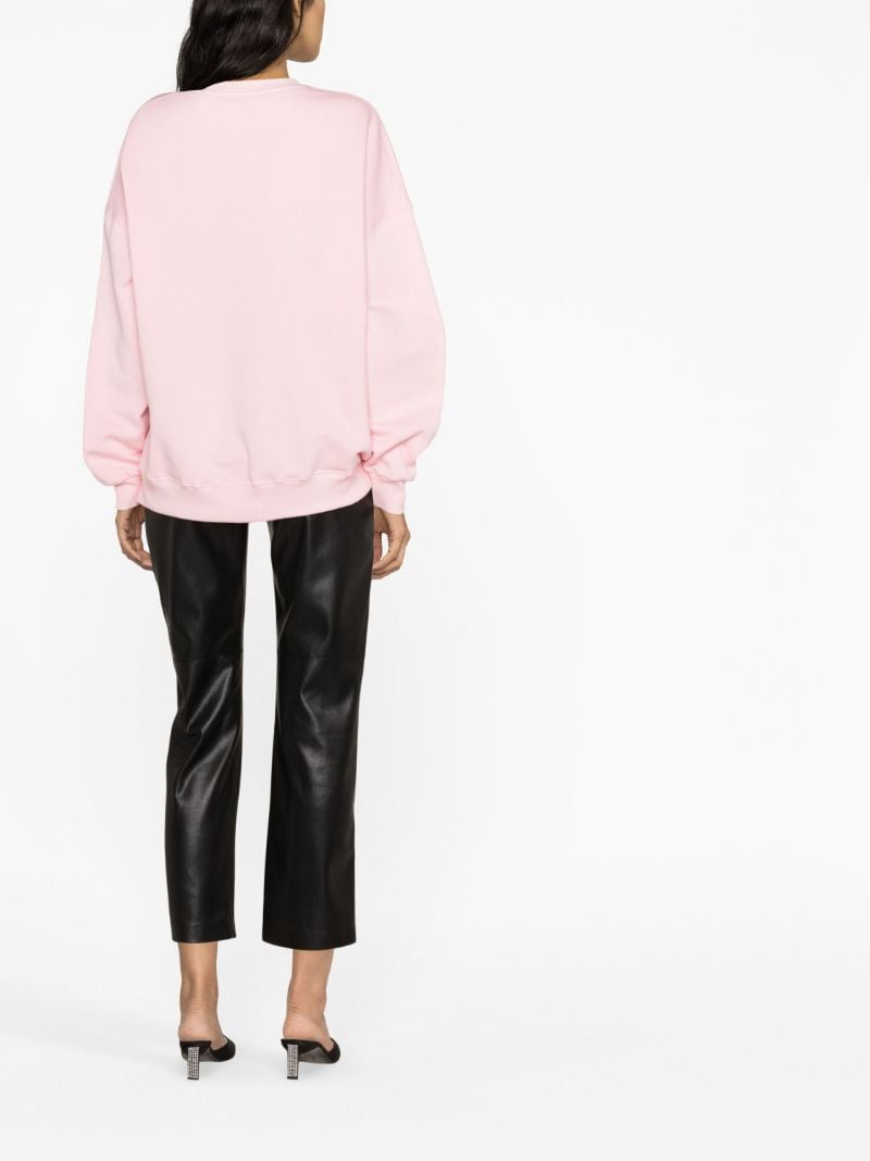 Pink Logo Embellished Sweatshirt