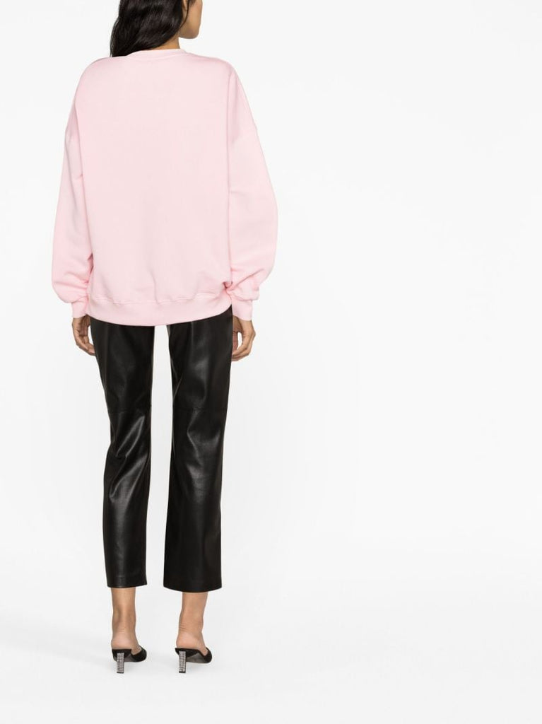 Pink Logo Embellished Sweatshirt