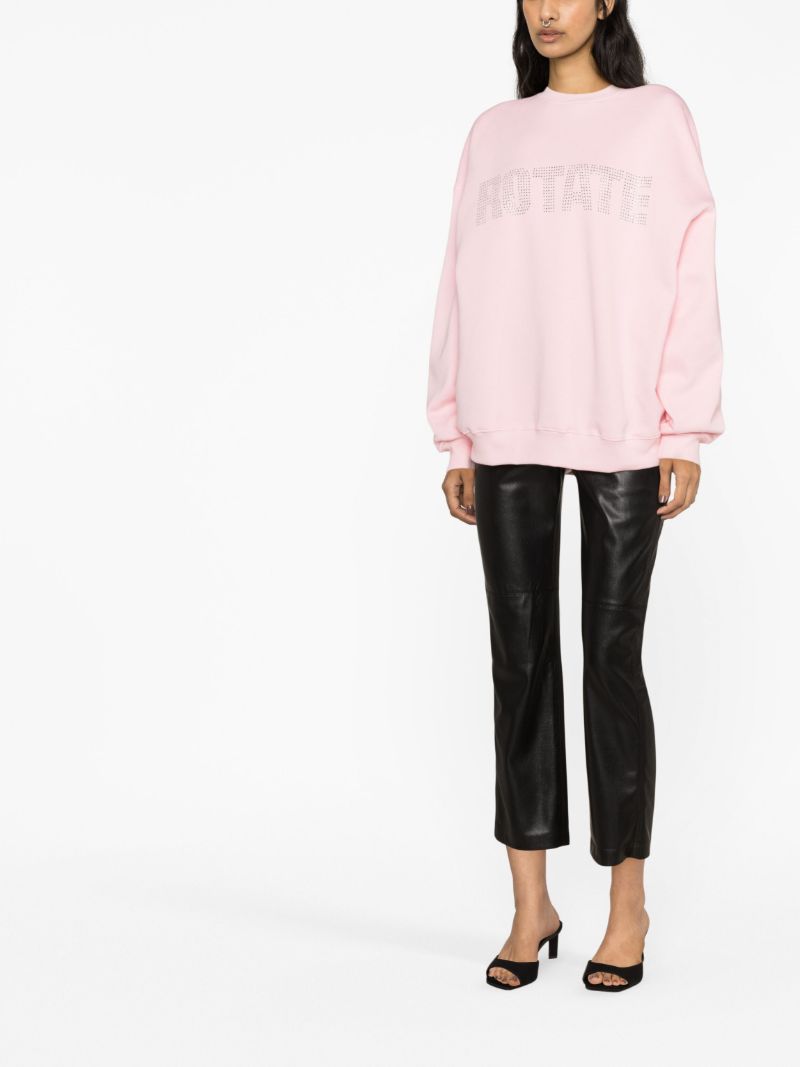 Pink Logo Embellished Sweatshirt