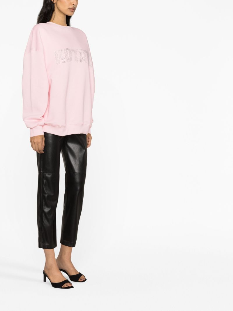 Pink Logo Embellished Sweatshirt