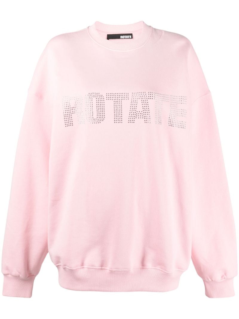 Pink Logo Embellished Sweatshirt