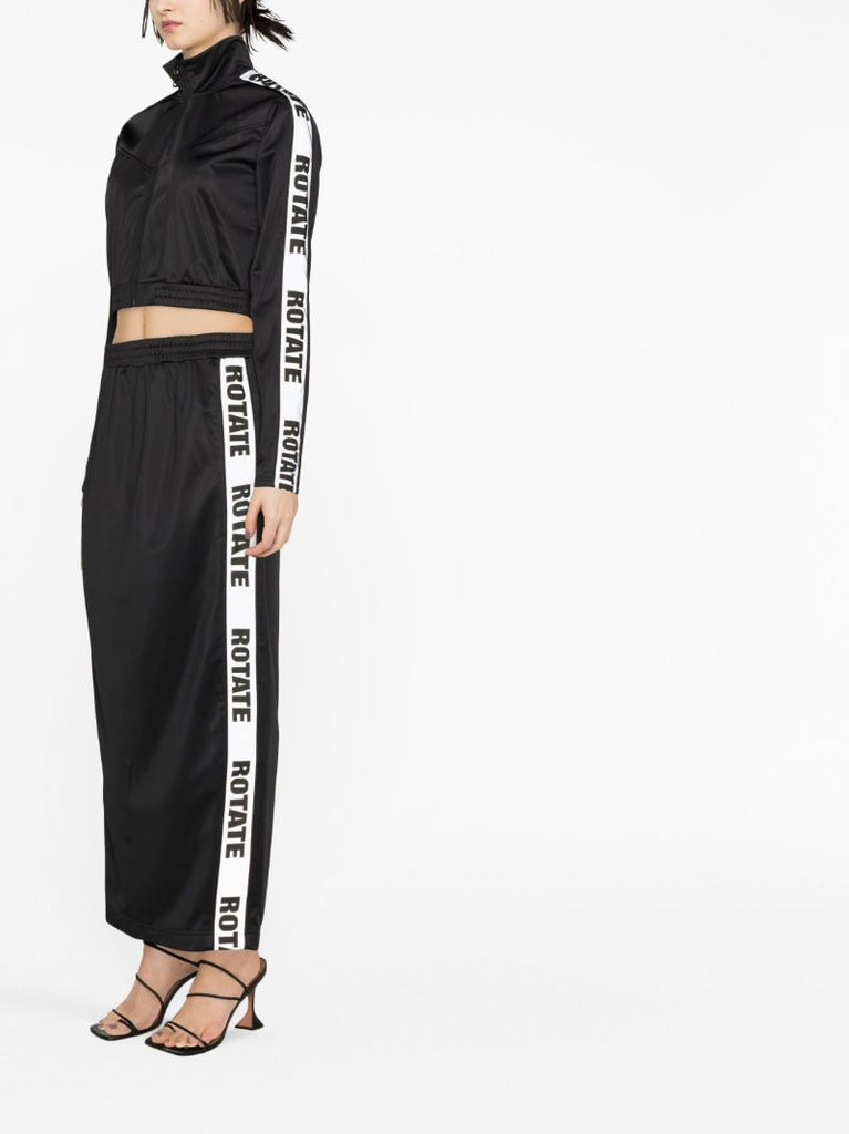 Black Logo Print Cropped Jacket