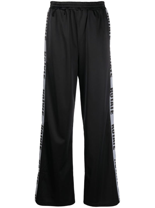 Black Logo Tape Straight-leg Trousers